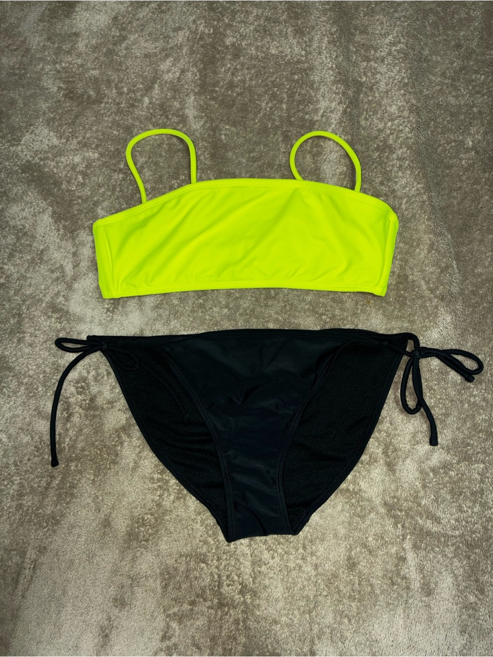 No Boundaries Neon Yellow & Black Two-Piece Bikini